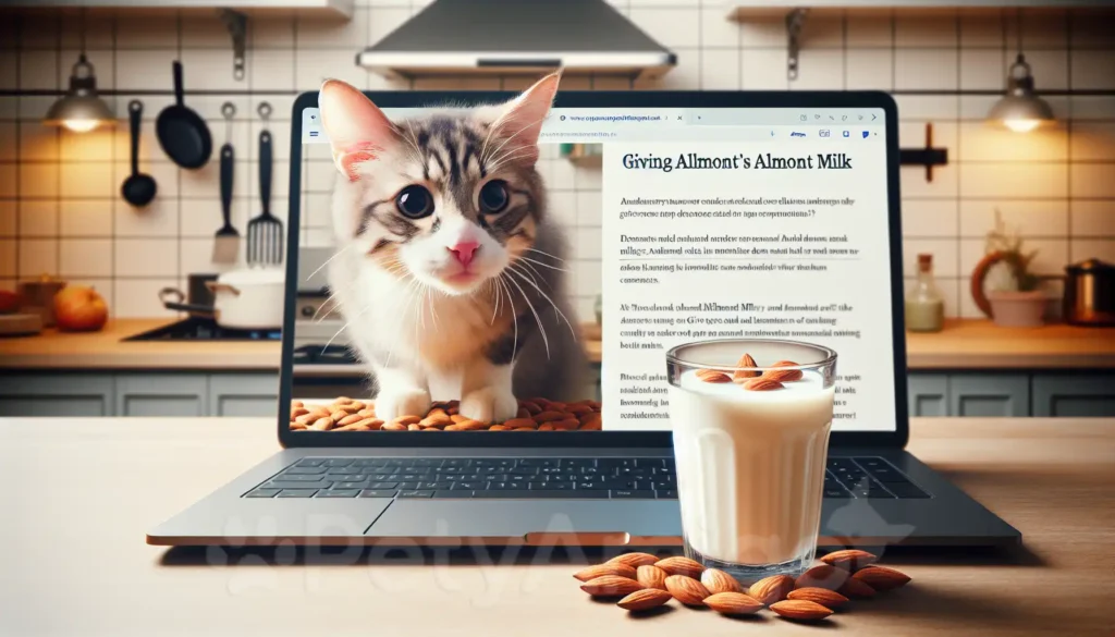 Information on whether cats can safely drink almond milk and important considerations.