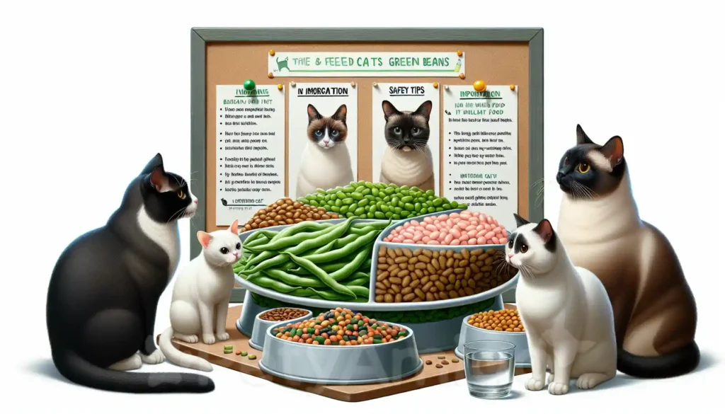 Guide to feeding cats green beans safely: Important information and tips.