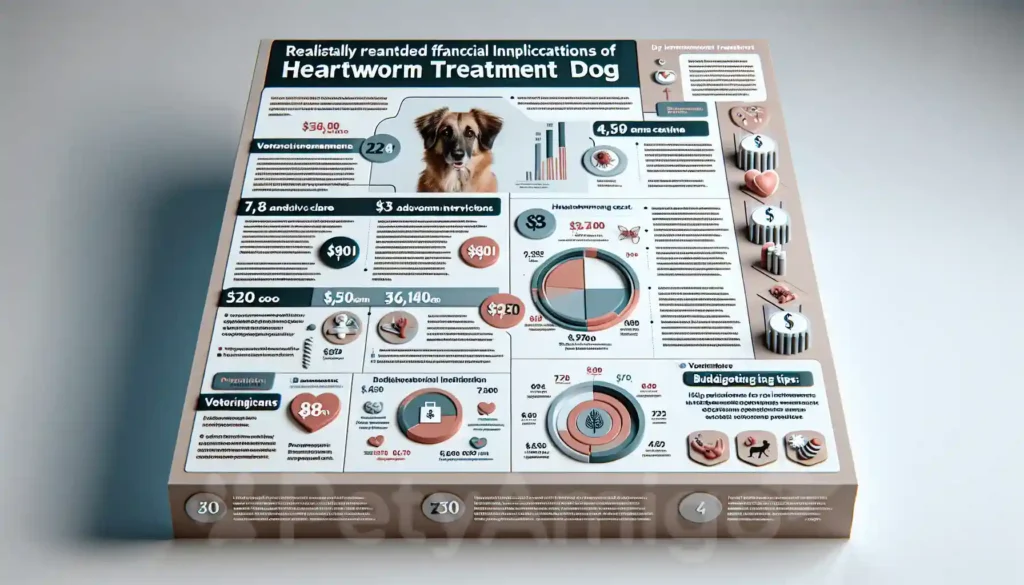 Infographic on the cost of dog heartworm treatment and budgeting tips.