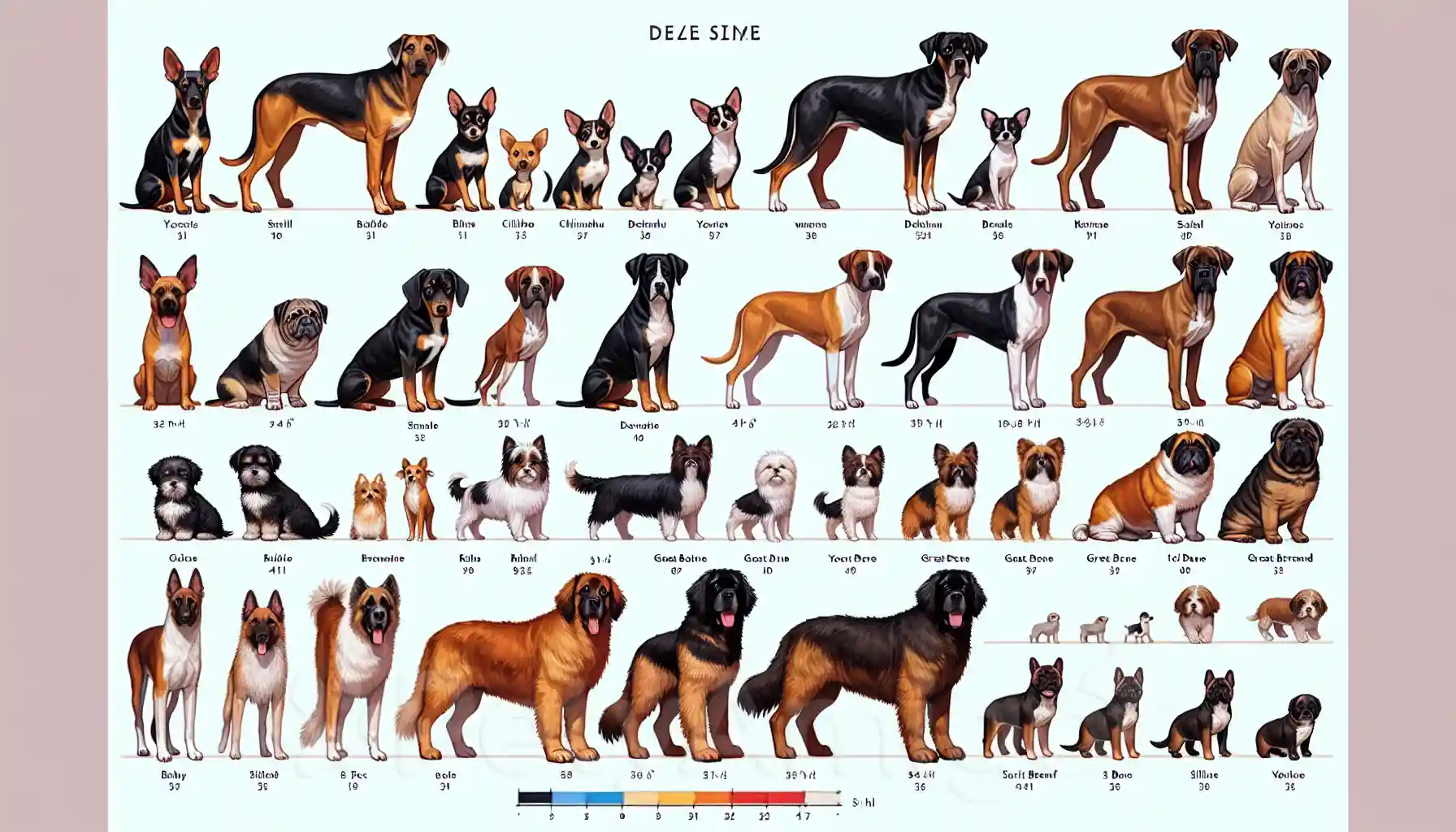 Infographic illustrating various dog sizes to help choose the right breed.