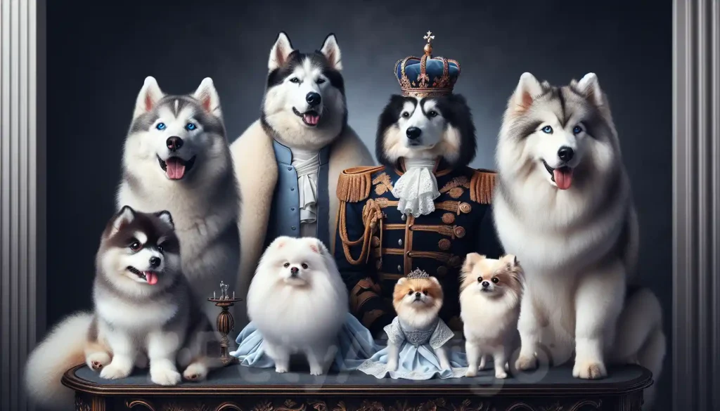 Various regal dog breeds in Russia