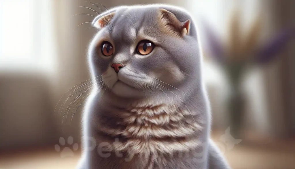 Scottish Fold cat with folded ears