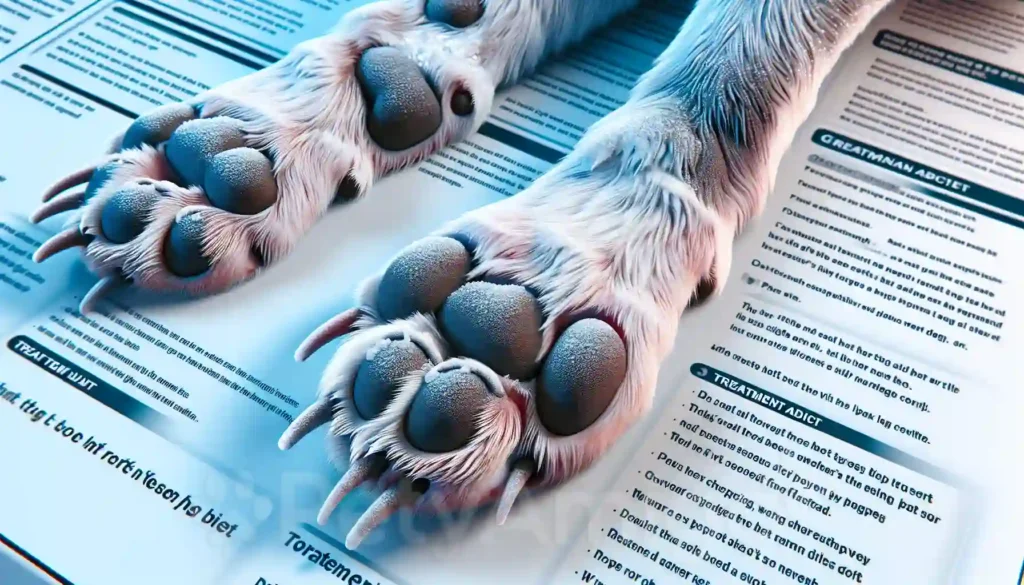 Frostbite on a dog's paws: signs