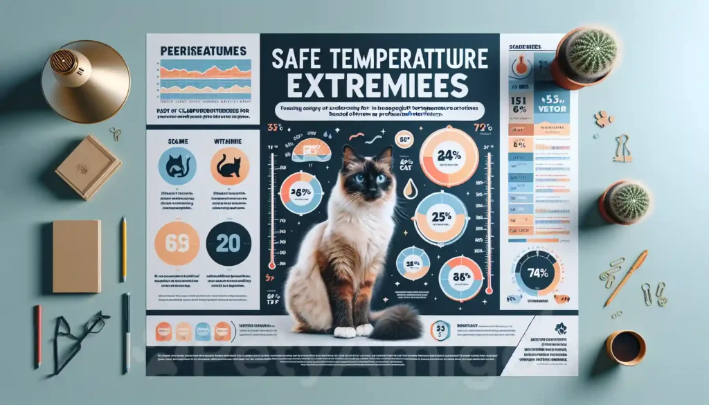 Infographic on safe temperature extremes for cats